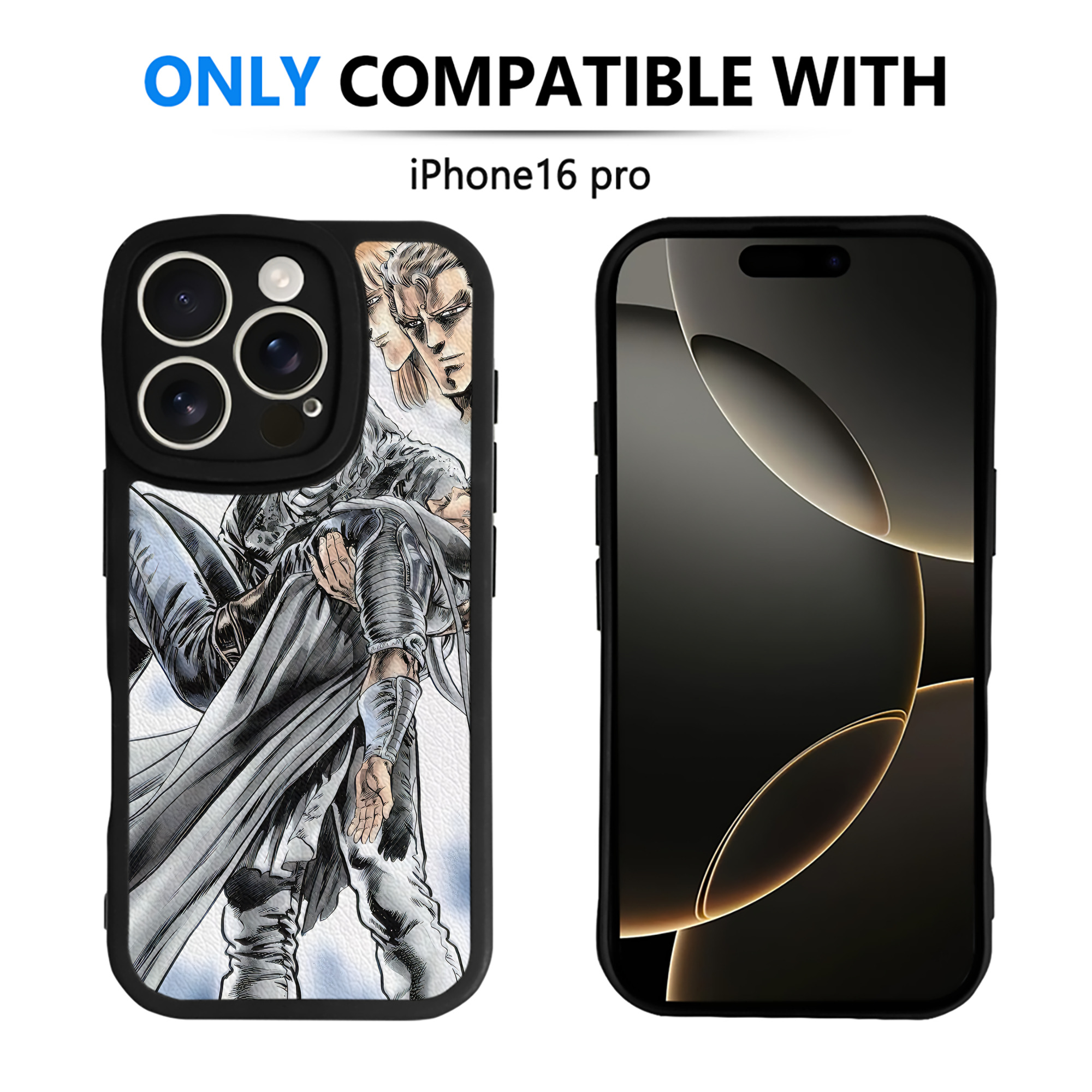 （画像用） 北斗の拳 Fist of the North Star 【iPhone 16シリーズ対応】シリコンスマホケース（レザー調） 材質：シリコン